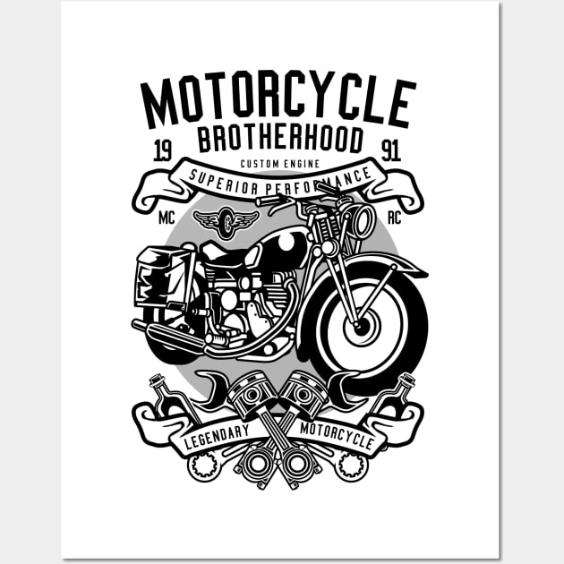 Classic Motorcycle Brotherhood Wall Art by Z1